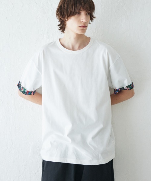 rehacer(レアセル)の「rehacer : Botanical Roll Up CS / ボタニカルロール アップ カットソー(Tシャツ/カットソー・メンズ・ホワイト/ブラック・SMALL/MEDIUM/LARGE/X-LARGE)」の3枚目の写真