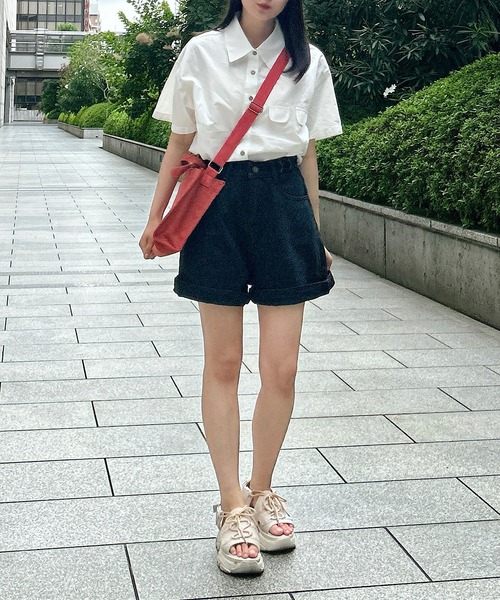 Cham.(チャム)の「デニムショートパンツ(デニムパンツ・レディース・ブルー/ブラック・S/M/L)」の10枚目の写真