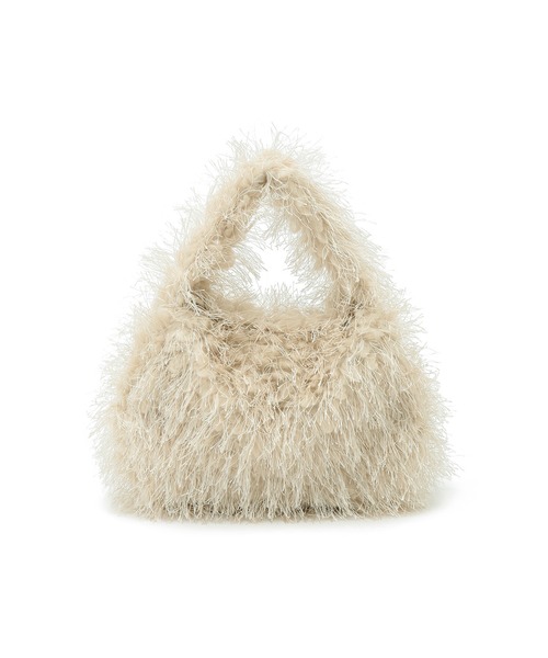 ROPE' PICNIC（ロペピクニック）の「フリンジファーワンハンドルバッグ（ハンドバッグ・レディース・ベージュ系その他/ブラック・FREE）」の3枚目の写真