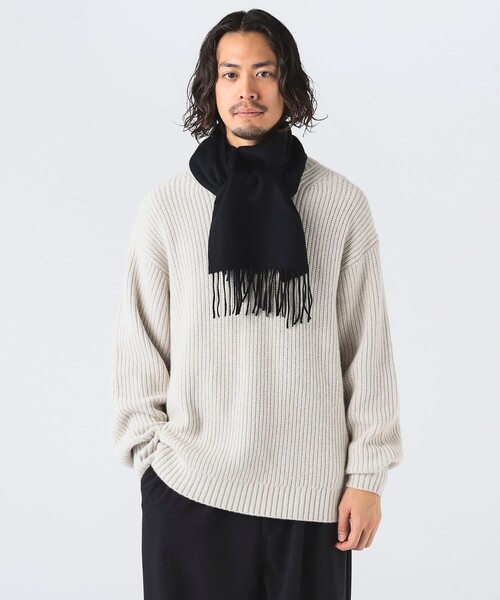 B:MING by BEAMS（ビーミングバイビームス）の「ソリッド マフラー（マフラー・メンズ・ネイビー/ベージュ/ブラック/レッド・ONE SIZE）」の8枚目の写真