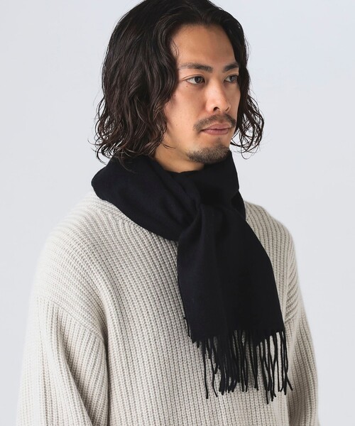 B:MING by BEAMS（ビーミングバイビームス）の「ソリッド マフラー（マフラー・メンズ・ネイビー/ベージュ/ブラック/レッド・ONE SIZE）」の9枚目の写真
