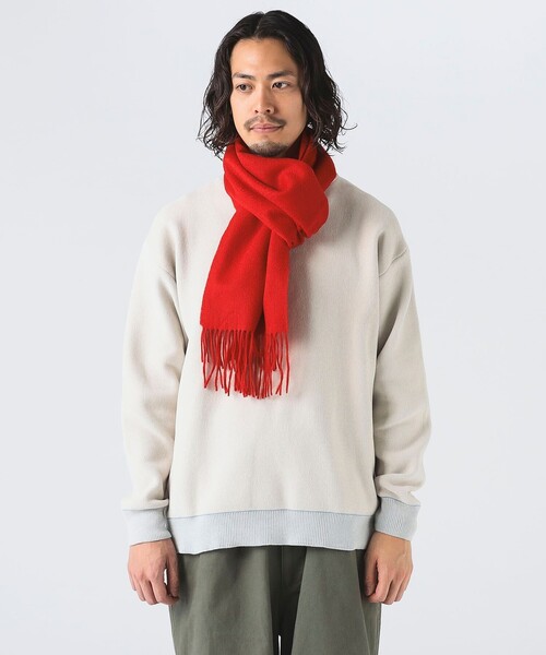 B:MING by BEAMS（ビーミングバイビームス）の「ソリッド マフラー（マフラー・メンズ・ネイビー/ベージュ/ブラック/レッド・ONE SIZE）」の12枚目の写真
