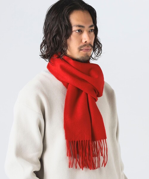 B:MING by BEAMS（ビーミングバイビームス）の「ソリッド マフラー（マフラー・メンズ・ネイビー/ベージュ/ブラック/レッド・ONE SIZE）」の5枚目の写真