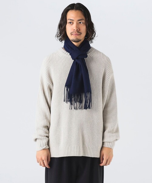B:MING by BEAMS（ビーミングバイビームス）の「ソリッド マフラー（マフラー・メンズ・ネイビー/ベージュ/ブラック/レッド・ONE SIZE）」の6枚目の写真