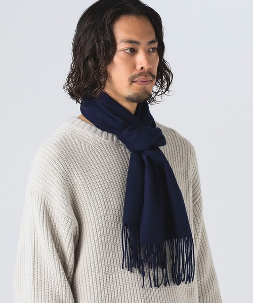 B:MING by BEAMS（ビーミングバイビームス）の「ソリッド マフラー（マフラー・メンズ・ネイビー/ベージュ/ブラック/レッド・ONE SIZE）」の7枚目の写真