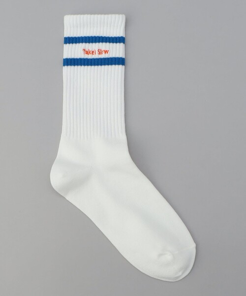 coen（コーエン）の「ライン&ロゴ刺繍リブソックス（ソックス/靴下・レディース・レッド/ダークブラウン/コバルトブルー/ケリーグリーン・FREE）」の4枚目の写真