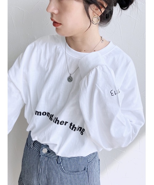 reca(レカ)の「オーバーサイズロゴロンT(amongotherthing)(Tシャツ/カットソー・レディース・グレー系/ブルー系/ホワイト/ブラック・FREE)」の1枚目の写真