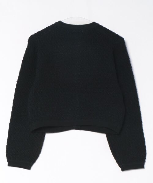 emmi（エミ）の「メランジニットジャケット（ノーカラージャケット・レディース・ホワイト/ブラック・FREE）」の7枚目の写真