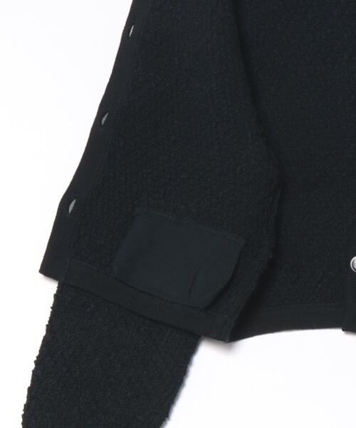 emmi（エミ）の「メランジニットジャケット（ノーカラージャケット・レディース・ホワイト/ブラック・FREE）」の8枚目の写真