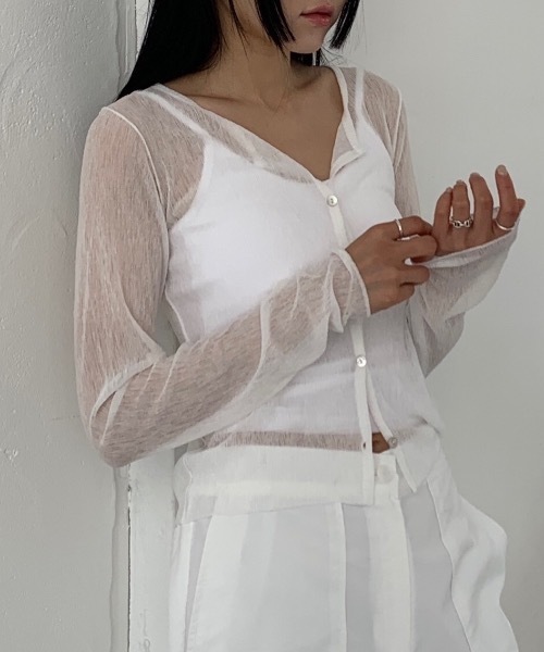 Didot.showroom(ディドット ショールーム)の「リンクルシアーカーディガン(カーディガン/ボレロ・レディース・ブラック/ネイビー/ホワイト/マスタード・FREE)」の9枚目の写真