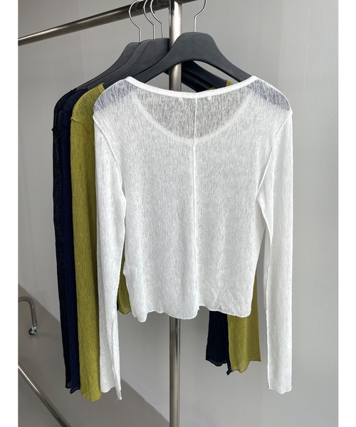 Didot.showroom(ディドット ショールーム)の「リンクルシアーカーディガン(カーディガン/ボレロ・レディース・ブラック/ネイビー/ホワイト/マスタード・FREE)」の8枚目の写真