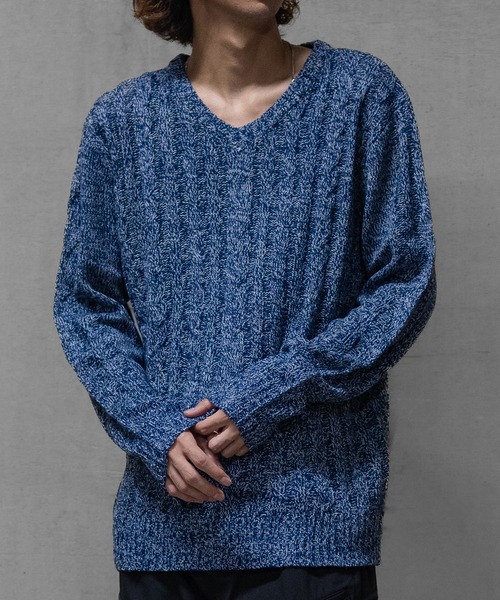 JOHN'S CLOSET(ジョンズクローゼット)の「【40I】ケーブル編み Vネック リラックスニット(ニット/セーター・メンズ・ブラック系/ネイビー/ブラック/グレー/グレー系/ネイビー系/ベージュ系/その他7/その他4/その他1/その他2/その他3/その他5/ホワイト/その他8/その他6・LARGE/MEDIUM)」の9枚目の写真