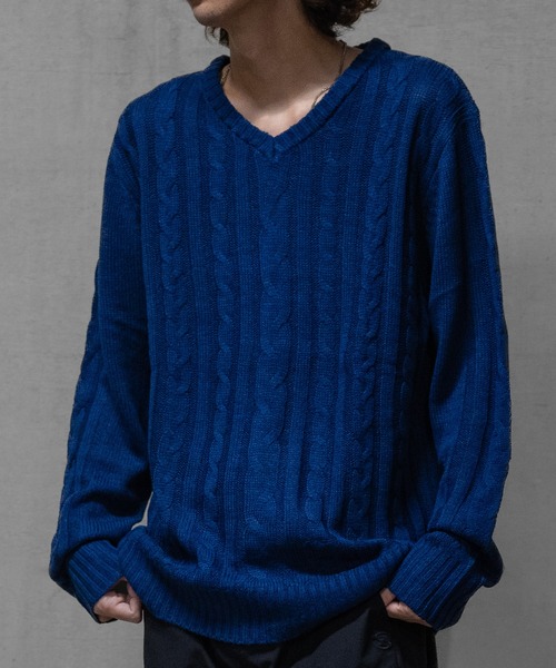 JOHN'S CLOSET(ジョンズクローゼット)の「【40I】ケーブル編み Vネック リラックスニット(ニット/セーター・メンズ・ブラック系/ネイビー/ブラック/グレー/グレー系/ネイビー系/ベージュ系/その他7/その他4/その他1/その他2/その他3/その他5/ホワイト/その他8/その他6・LARGE/MEDIUM)」の8枚目の写真
