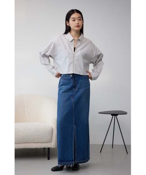 セール】AZUL DENIM オーバーラップロングスカート（デニム
