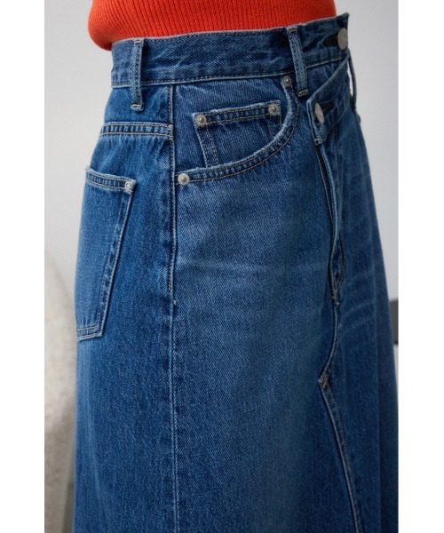 AZUL by moussy(アズールバイマウジー)の「AZUL DENIM オーバーラップロングスカート(デニムスカート・レディース・ライトブラック/ブルー・SMALL/MEDIUM)」の20枚目の写真