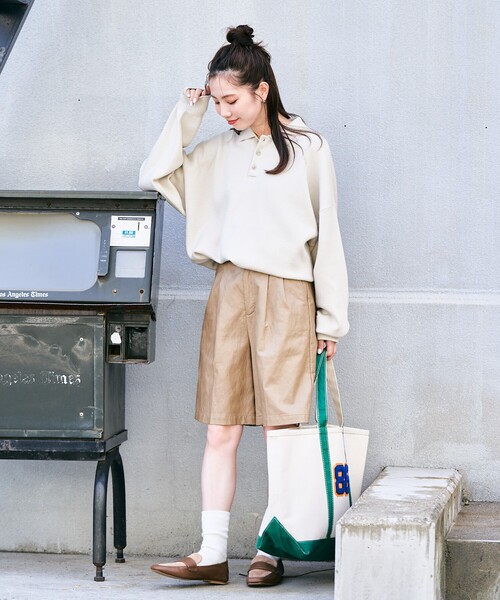 FREAK'S STORE(フリークスストア)の「限定展開 ポロ ニット プルオーバー(ニット/セーター・レディース・レッド/グリーン/ライトグレー/チャコール/ネイビー/オフホワイト/ナチュラル/ブラック・フリ-)」の18枚目の写真