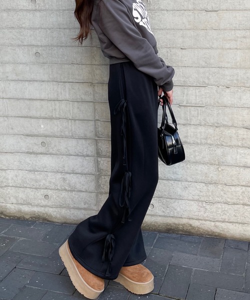 clear（クリア）の「リボン付きスウェットパンツ [低身長用