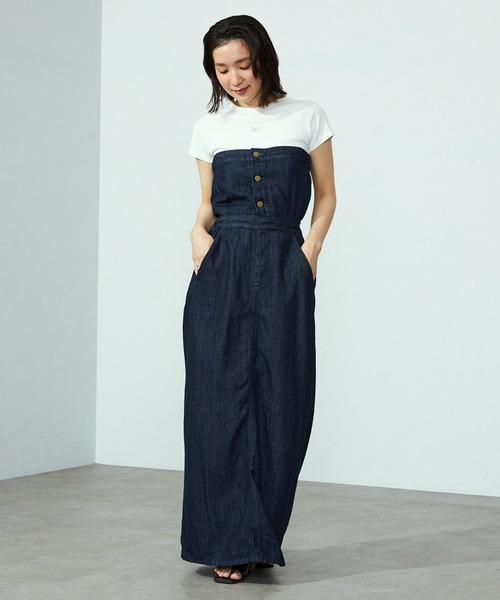 ⭐️タグ付け新品⭐️パーリーゲイツデニムライク スリーブレスワンピース デニム セール】Lee/リー デニムワンピース 取り外し可能なビスチェ付き