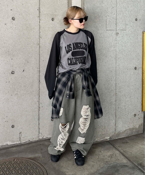 sedacle(セダクル)の「ダメージジョガーデニム(デニムパンツ・メンズ・インディゴブルー/グレー・SMALL/MEDIUM/LARGE)」の6枚目の写真