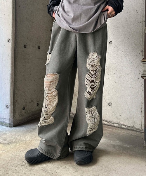 sedacle(セダクル)の「ダメージジョガーデニム(デニムパンツ・メンズ・インディゴブルー/グレー・SMALL/MEDIUM/LARGE)」の8枚目の写真