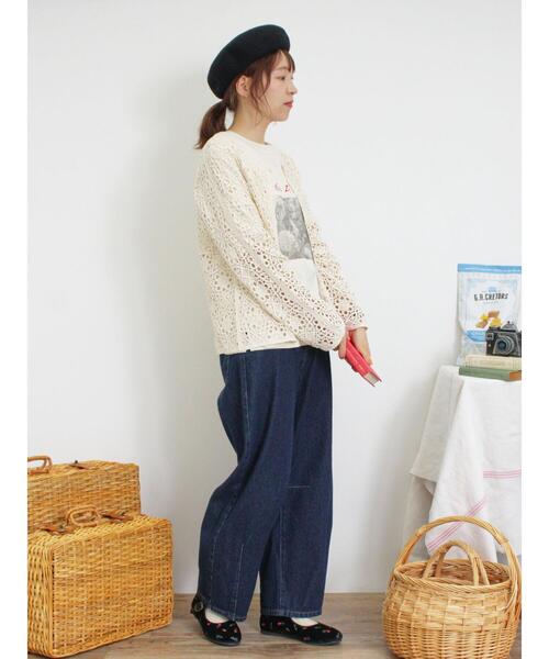 Samansa Mos2(サマンサ モスモス)の「かぎ針編み風カーディガン(カーディガン/ボレロ・レディース・ブラック/キャメル/キナリ・F)」の10枚目の写真