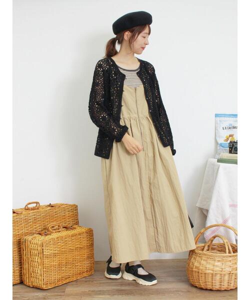 Samansa Mos2(サマンサ モスモス)の「かぎ針編み風カーディガン(カーディガン/ボレロ・レディース・ブラック/キャメル/キナリ・F)」の14枚目の写真