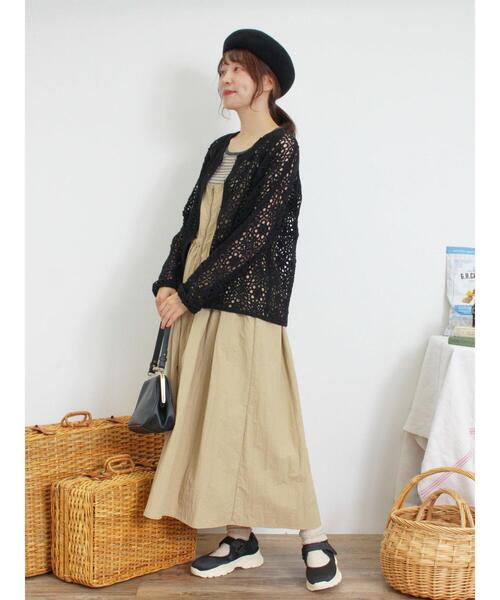 Samansa Mos2(サマンサ モスモス)の「かぎ針編み風カーディガン(カーディガン/ボレロ・レディース・ブラック/キャメル/キナリ・F)」の16枚目の写真