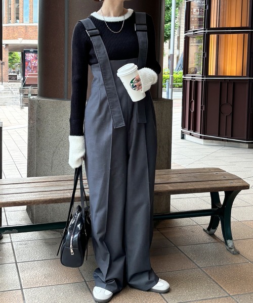 ISOOK（アイスー）の「【ISOOK / アイスー】配色シャギーリブニット  / カラーニット シャギーニット 配色トップス サムホール ZOZOTOWN限定（ニット/セーター・レディース・ブラック/グレー/チャコールグレー・FREE）」の9枚目の写真