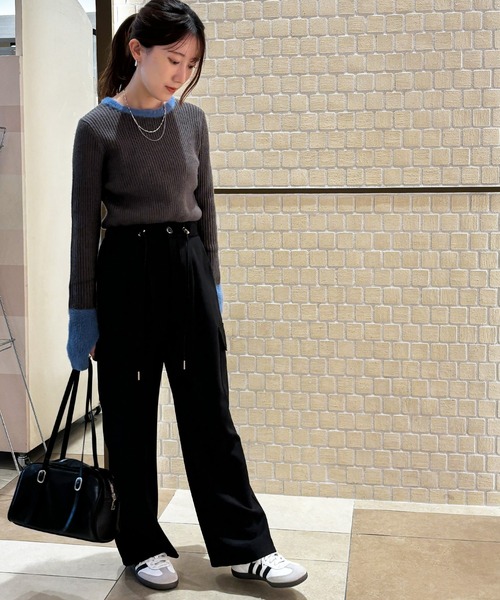 ISOOK（アイスー）の「【ISOOK / アイスー】配色シャギーリブニット  / カラーニット シャギーニット 配色トップス サムホール ZOZOTOWN限定（ニット/セーター・レディース・ブラック/グレー/チャコールグレー・FREE）」の13枚目の写真