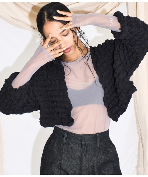 Settimissimo（セッティミッシモ）の「パワーメッシュクルーネックプルオーバー（Tシャツ/カットソー・レディース・オリーブ/ブラック/グレイッシュベージュ・FREE）」の17枚目の写真