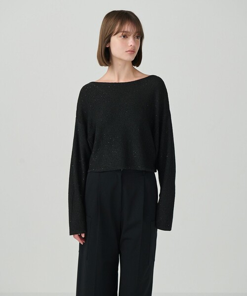 Diagram（ダイアグラム）の「スパンコールヤーントップ（ニット/セーター・レディース・シルバー/ゴールド/ブラック・36）」の2枚目の写真