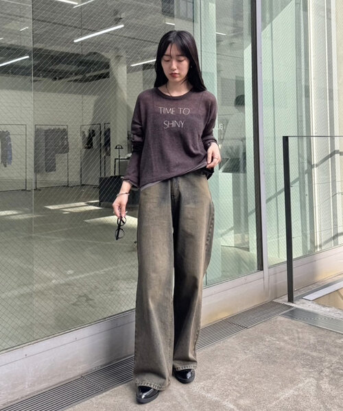mystic（ミスティック）の「刺繍シアーニット（ニット/セーター・レディース・オフホワイト/チャコールグレー/ピンク・FREE）」の11枚目の写真