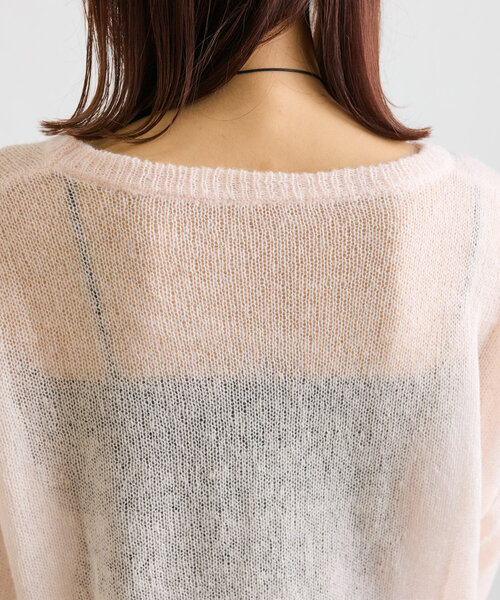 mystic（ミスティック）の「刺繍シアーニット（ニット/セーター・レディース・オフホワイト/チャコールグレー/ピンク・FREE）」の22枚目の写真