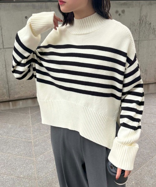 VIS（ビス）の「【アンチピリング/洗える】サイドスリットニットプルオーバー【WEB限定カラー】（ニット/セーター・レディース・オフホワイト/ブルー/ブラック系その他/レッド/ピンク/スミクロ/キナリ・FREE）」の20枚目の写真