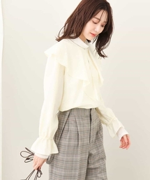 フリルデザインブラウス/洗える