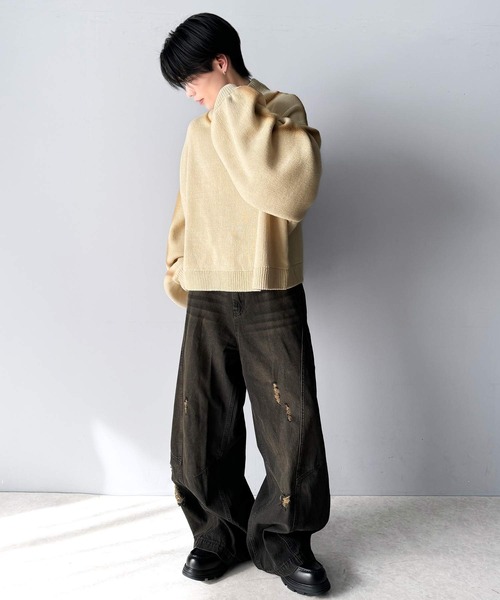 Java(ジャバ)の「《JaVa ジャバコラボ》デイリースタイルを格上げ。ダブルジャガードスプレープリントハイネック長袖ニット(ニット/セーター・メンズ・オフホワイト/チャコール/ベージュ/ライトグレー・X-LARGE/SMALL/MEDIUM/LARGE)」の17枚目の写真