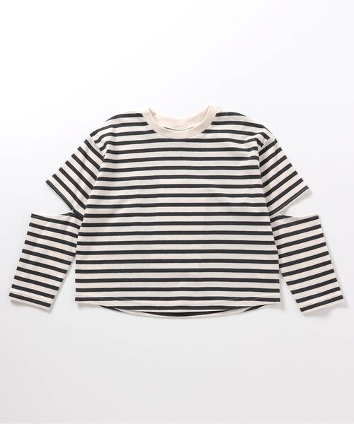 BREEZE（ブリーズ）の「【WEB限定】袖カットロンT（Tシャツ/カットソー・キッズ・ピンク/オレンジ/ブラック/オフホワイト・80/90/100/110/140/120/130）」の9枚目の写真