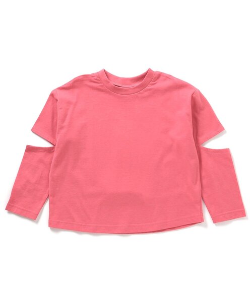 BREEZE（ブリーズ）の「【WEB限定】袖カットロンT（Tシャツ/カットソー・キッズ・ピンク/オレンジ/ブラック/オフホワイト・80/90/100/110/140/120/130）」の10枚目の写真