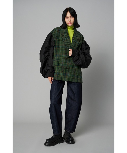 HeRIN.CYE（ヘリンドットサイ）の「Docking MA-1 jacket　　ドッキングMA-1ジャケット（MA-1・レディース・グリーン/ベージュ・FREE）」の9枚目の写真