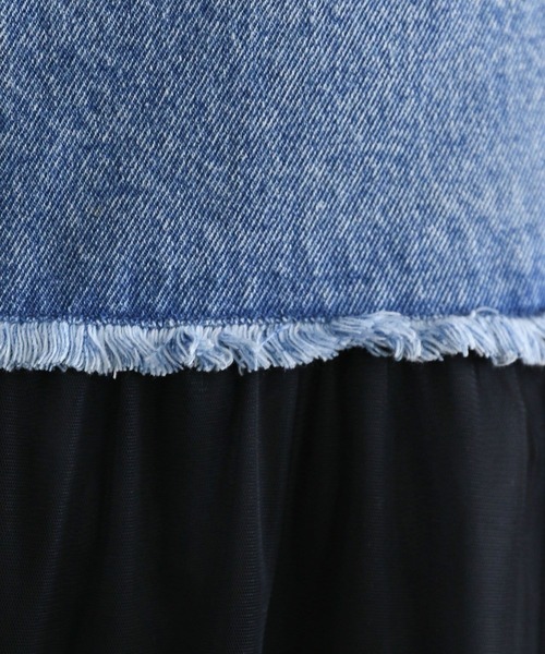 RAGEBLUE（レイジブルー）の「フリルチュールドッキングデニムスカート（デニムスカート・レディース・ブルー/ブラック・FREE）」の22枚目の写真
