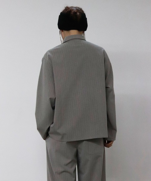 ジャケット・アウター Cotton pajama shirt jacket HONE シャツ pinstripe pajama shirt jacket/ ピンストライプ