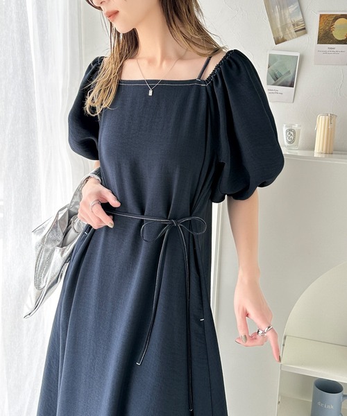 イデアルーチェ⭐︎パフワンピース iDeaLuce イデアルーチェ リネンパフワンピース イエロー S