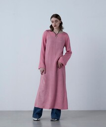 【LA COURBE】アセテートバックオープン ロングワンピース
