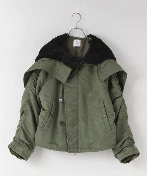 yuw（ユウ）の「Ｎ－２Ｂ　150967（ダウンジャケット/コート・レディース・カーキ/ブラック・FREE）」の15枚目の写真