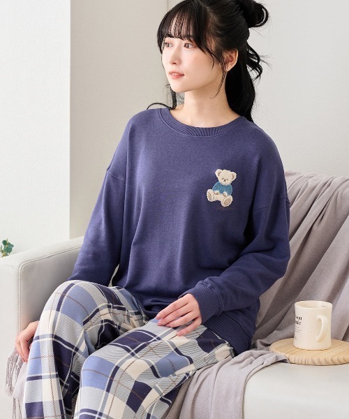 クマプリント ネイビー 長袖パジャマ 一点限定 クマプリント ネイビー 長袖パジャマ 一点限定 楽天市場】レディース
