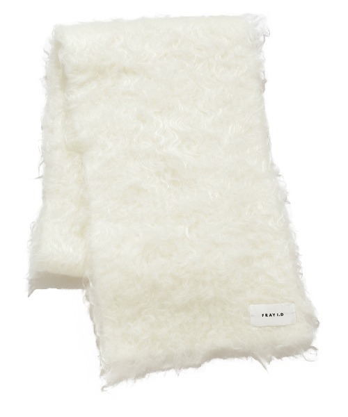 FRAY I.D（フレイアイディー）の「シャギーロングマフラー（マフラー・レディース・グリーン/ホワイト・FREE）」の3枚目の写真