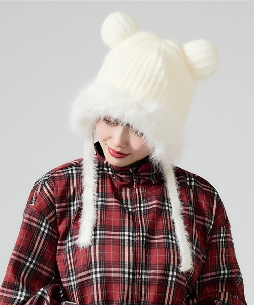Bear Look Knit cap / クマ耳 ファー付きニット帽（ニットキャップ