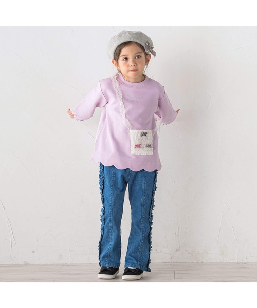 SLAP SLIP（スラップスリップ）の「裏起毛デニムツイルサイドフリルラインパンツ(80~140cm)（デニムパンツ・キッズ・ブラック/ブルー・90cm/100cm/130cm/140cm/80ｃｍ/110cm/120cm）」の19枚目の写真