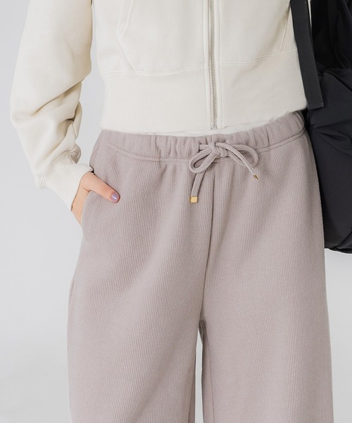 coca（coca）（コカ）の「裏起毛リブワイドパンツ（その他パンツ・レディース・ライトベージュ/グレイッシュベージュ・S/L/M）」の9枚目の写真