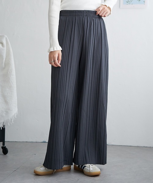 VENCEEXCHANGE（ヴァンスエクスチェンジ）の「カットツイルボックスプリーツパンツ（その他パンツ・レディース・ブラウン/ベージュ/ブラック/ネイビー/チャコール/モカ/その他1/その他2・FREE）」の9枚目の写真